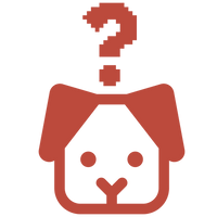 Red dog icon with a question mark on a green background